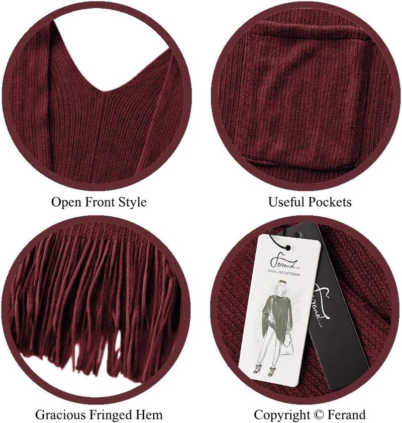 Ferand Shawl Wraps for Women, Cozy Lightweight Poncho Cape with Pockets, Warm for Fall Winter Travel - Image 4
